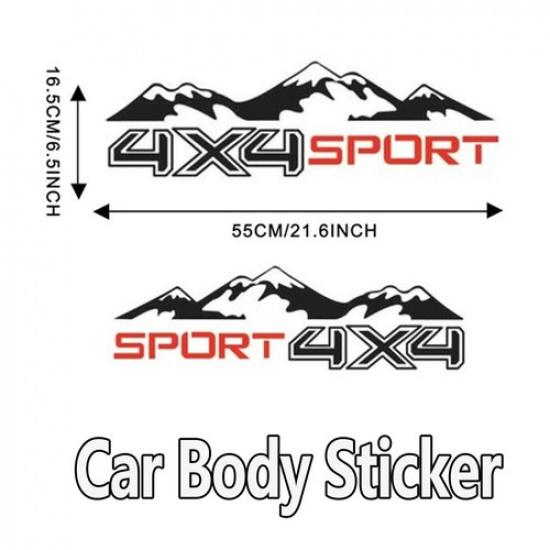 2PC Car Truck Side Vinyl Sticker 4X4 Off Road Pickup Decal Sport Letter Black US