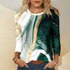Summer New Fashion Women's Casual Long-sleeved Printed T-shirt Top