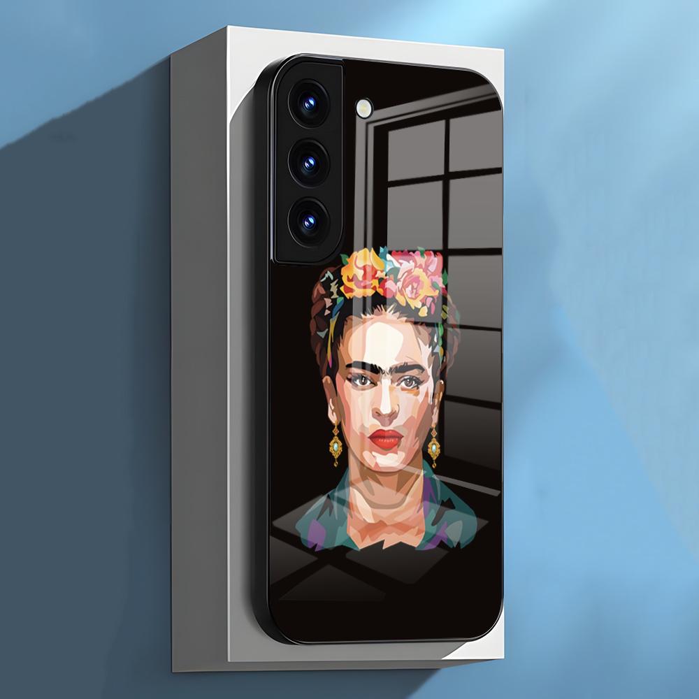 F-Frida K-Kahlo Phone Case For Samsung S26 S25 S24 FE S23 S22 S21 Plus S20 Ultra Note20Ultra Black Glass Cover
