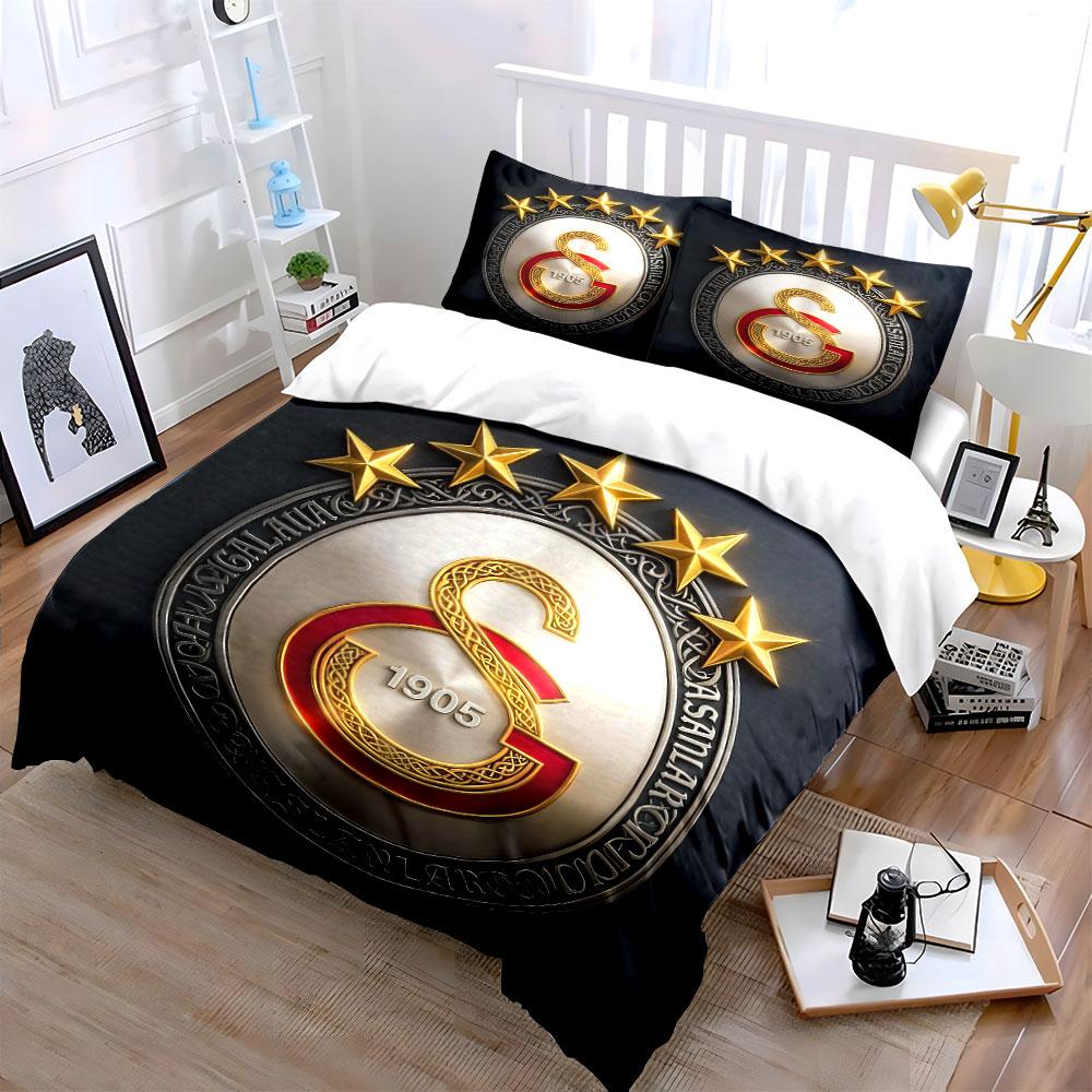 Gold Stars Emblem Bedding Set Bedding Duvet Cover Set Duvet Cover Pillowcases (1 * Duvet Cover 2 * Pillowcases, without duvet insert)