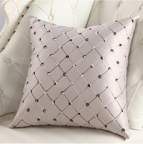 Stylish Multicolored Plaids Throw Pillow Case Square Cushion Cover For Sofa Decor