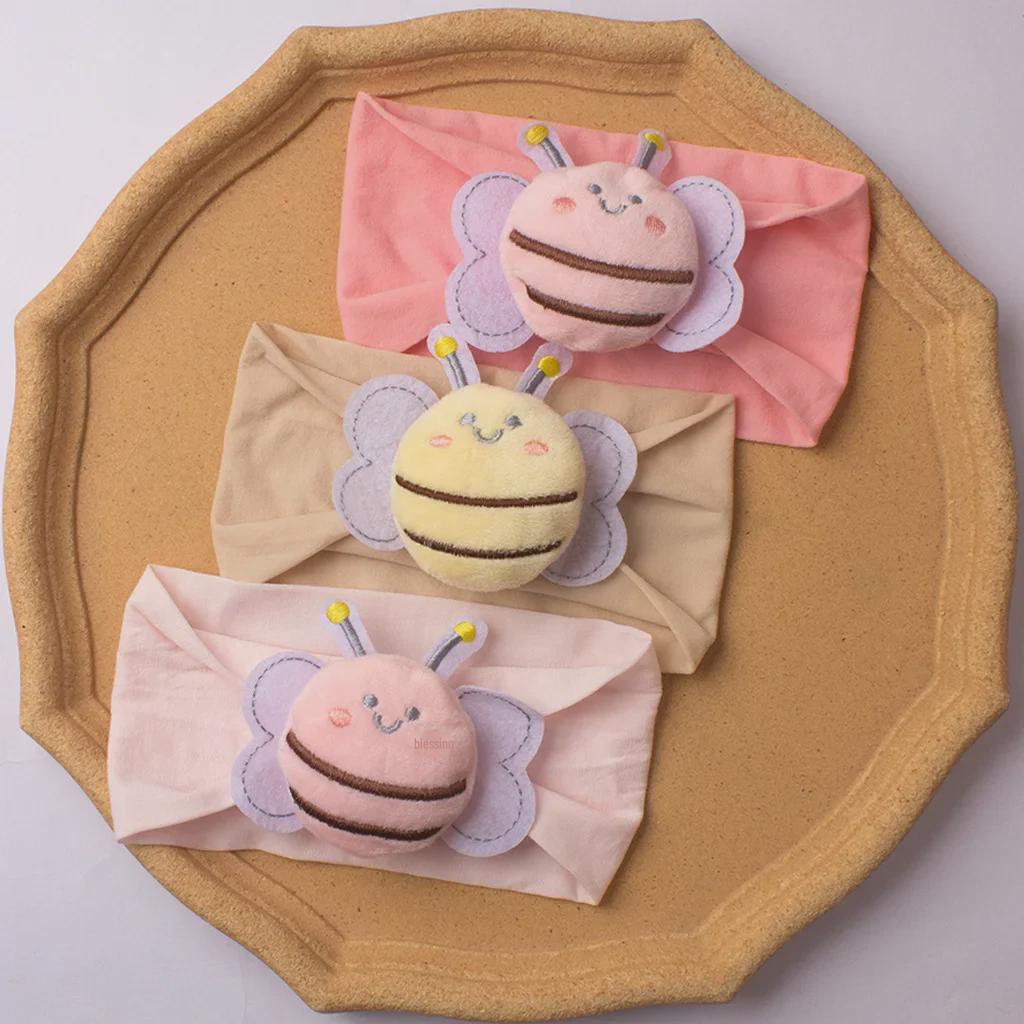 New Baby Nylon Headband: Solid Color Bee Design for Cute Girls