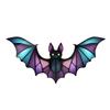 Premium-Halloween Bat Stained Glass Suncatcher Window Hanging Acrylic Wall Art Suncatcher Decoration Ghostss Festival Colorful