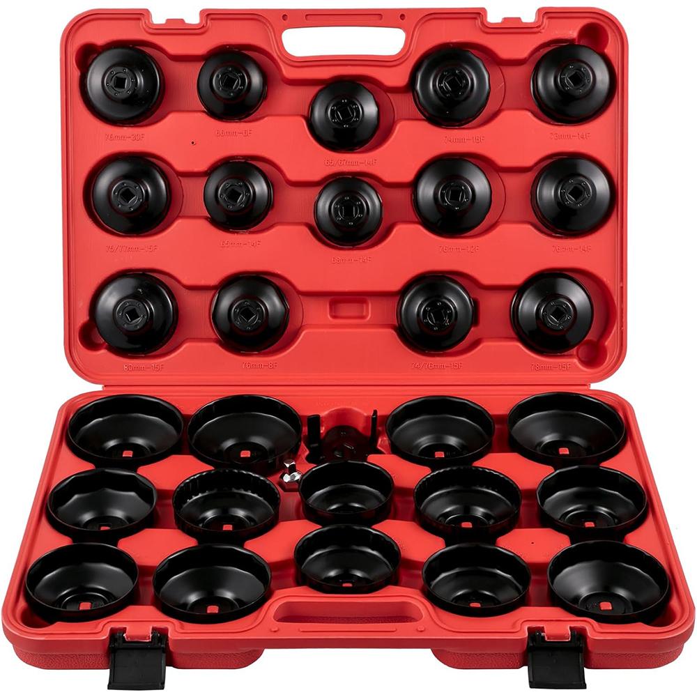 30pcs Cup Type Oil Filter Wrench Removal Tool Set Cup Socket Tool Kit For Wide Range of Vehicles & Robust Steel Material