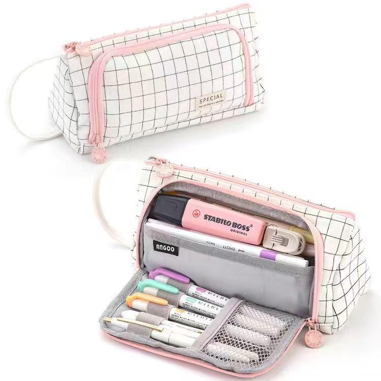 

Korean Herringbone Large Capacity Pencil Case - Multi-functional Student Stationery Bag