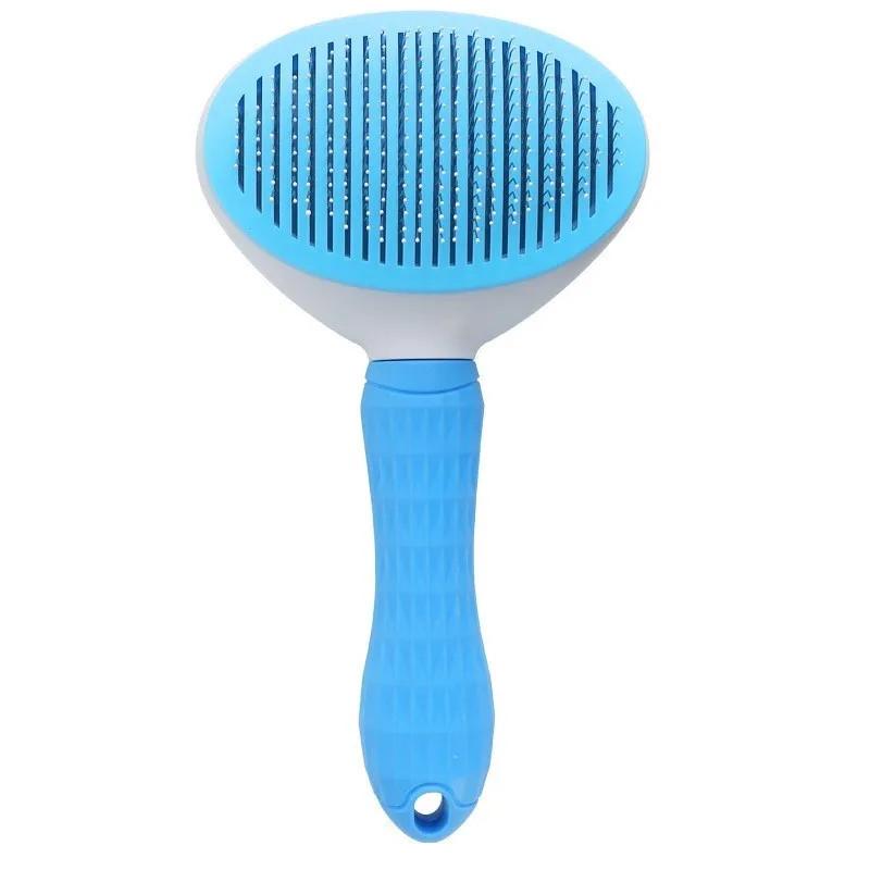 Professional Pet Grooming Brush For Cats And Dogs Effective Deshedding Tool For Large Breeds Tpr Material Removes Loose Hair Pink