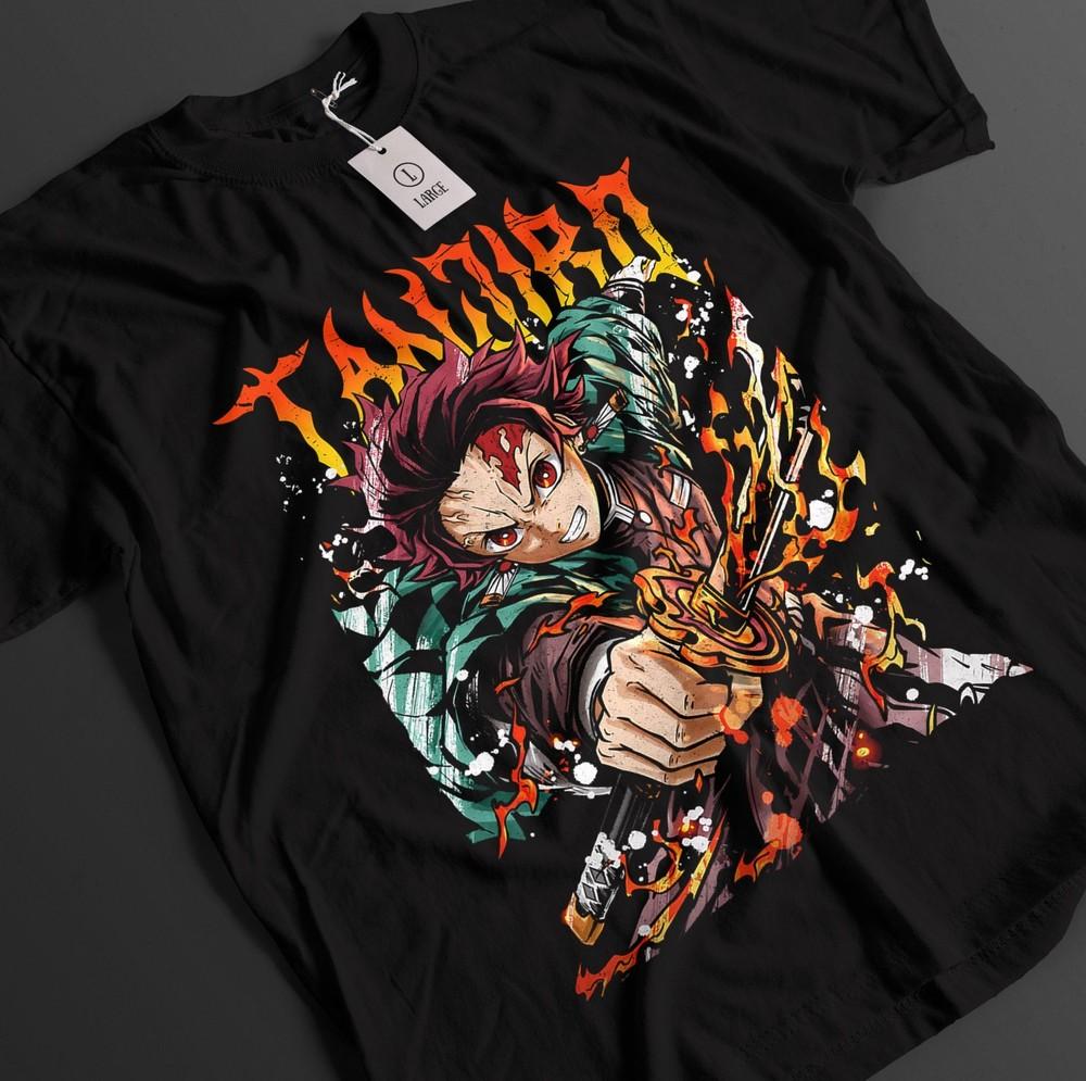 

Demon Slayer Shirt Tanjiro T-Shirt Zenitsu KNY Nezuko Inosuke Akaza Muzan Tee 4XL