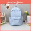College Girls Solid Color Backpack With Cotton Linen Material And Breathable Design For Daily School Use