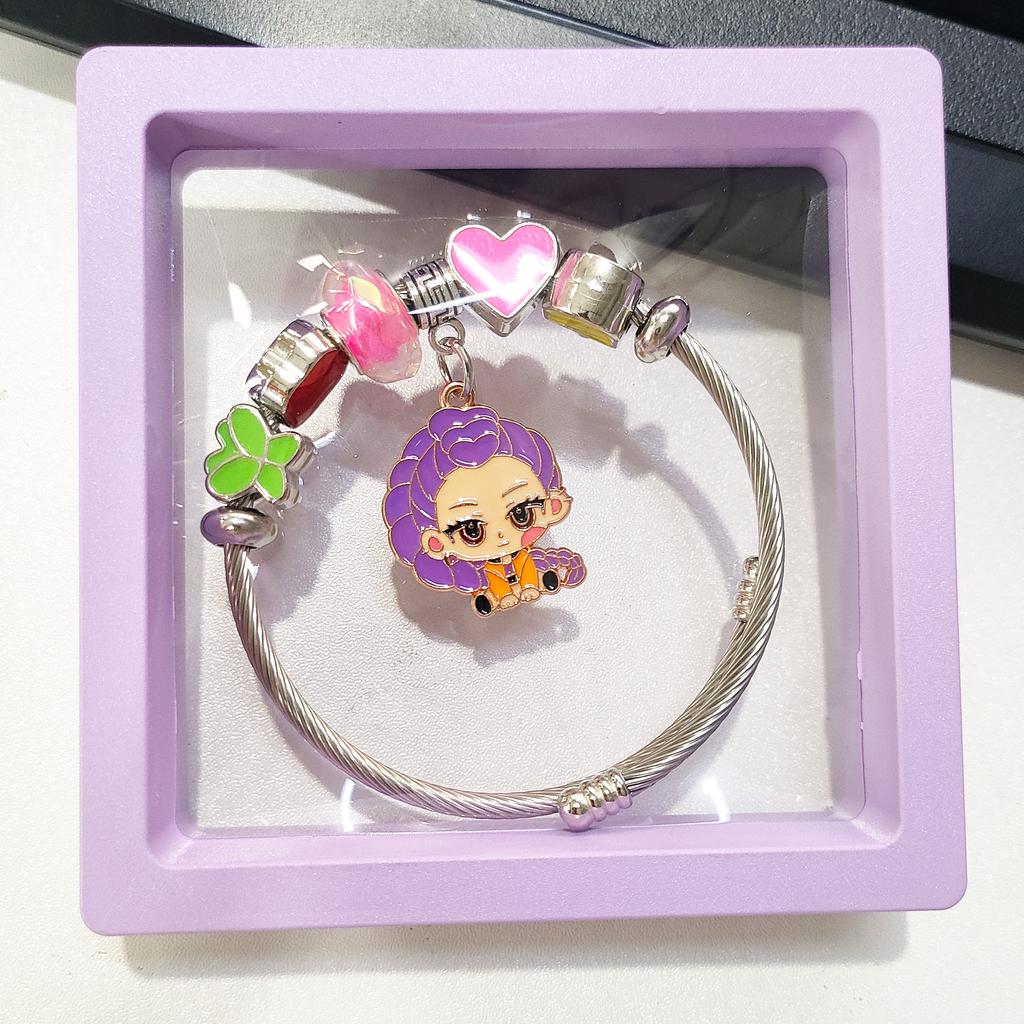 Cartoon Anime Bracelet Kpop Demon Hunters Cute High-Value Exquisite Bangle Gift for Children's Day Boys and Girls Kids Fans
