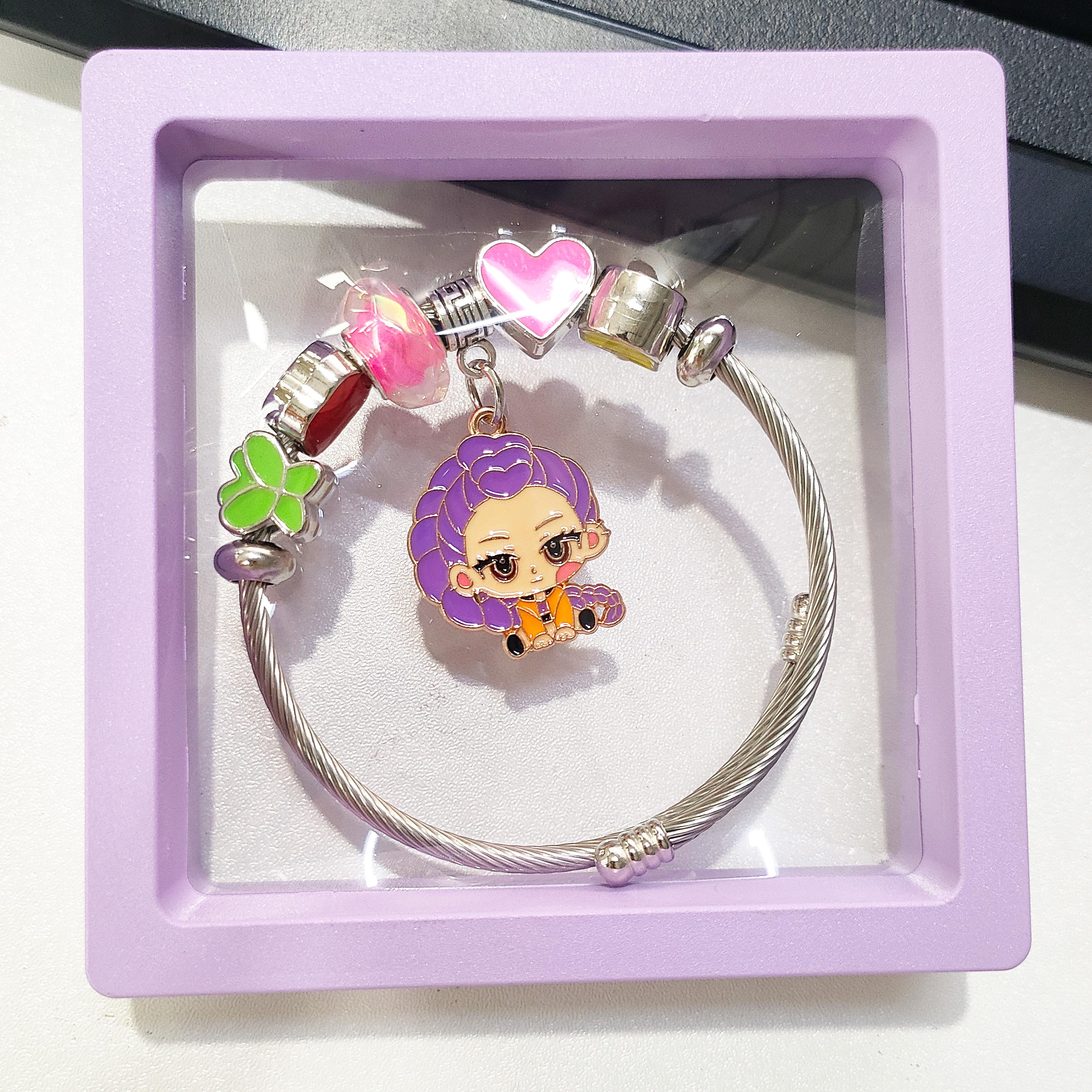 

4pcs Kpop Demon Hunters Fans Cartoon Bracelet High-Value Exquisite Bangle Gift for Children s Day Boys and Girls Kids