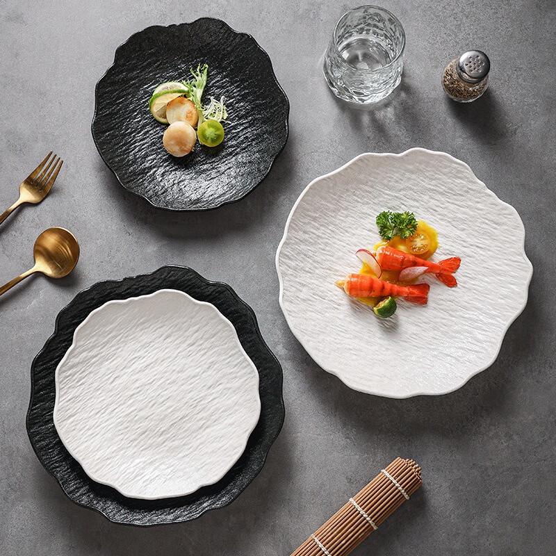 Qinkai Nordic Stone Pattern Ceramic Dinner Plate