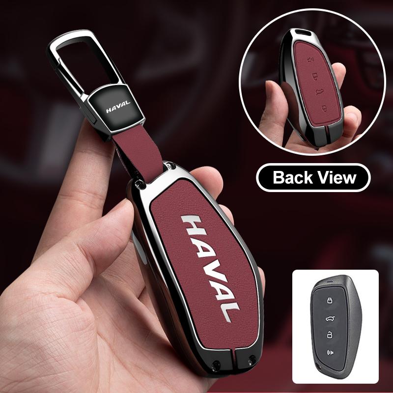 Custodia Porta Chiavi Auto in Lega di Zinco e Pelle per Haval H6 H9 2026 H3 H2 M6 Dragon Max F7 F7H Guscio Protettivo Portachiavi Accessori Auto
