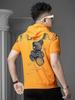 European Station 2025 Summer New Bear Print Hooded Short-Sleeve Sweatshirt Men's Half-Sleeve T-Shirt Trendy Brand Top for Men