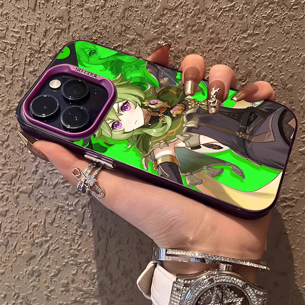 Collei Genshin Impact Handyhülle Für IPhone 17 16 15 14 13 12 11 Plus Pro Max Mehrfarbig Aurora Laser Stoßfest Funda Hülle