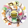 50 Original Cartoon Animal Doodle Stickers - Cute Hand-Painted Childlike Designs for Water Bottles