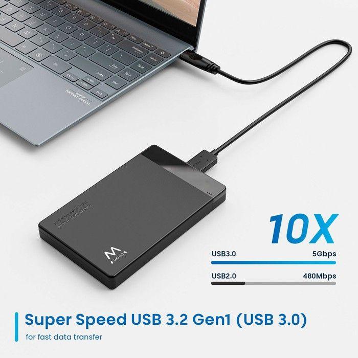 Ewent Boîtier Externe 2.5" USB 3.2 Gen 1 (USB 3.0) SATA HDD/SSD EW7049 Noir