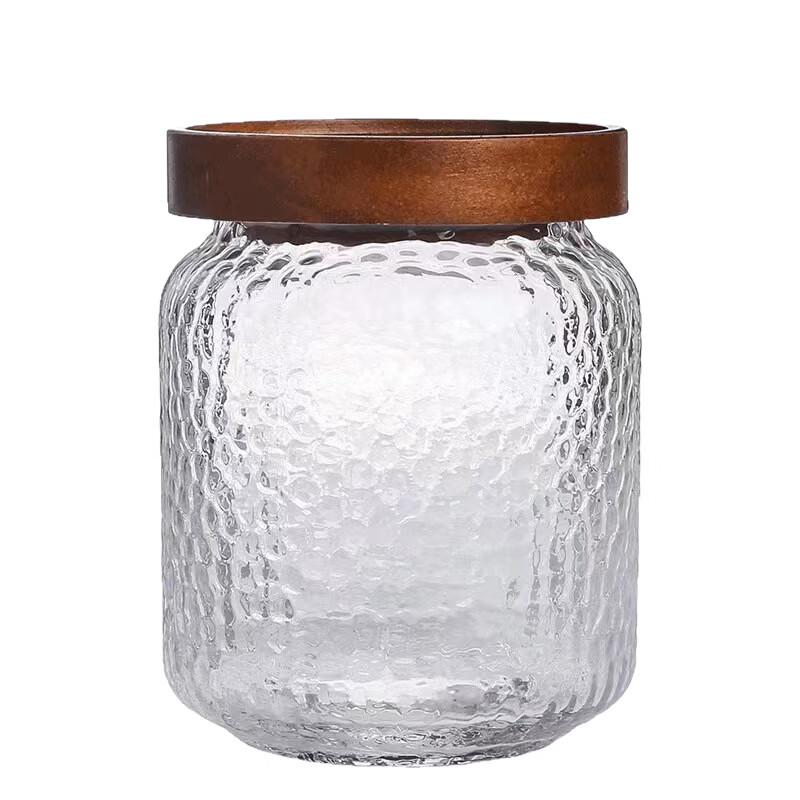 Shangqi Glass Storage Jar with Acacia Wood Lid