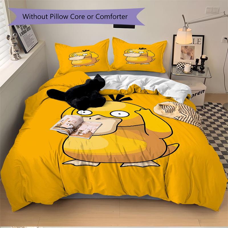 Yellow Adventure Print 3Pcs Bedding Setduvet Cover With 2 Bedropillowcase Home Birthday Gift