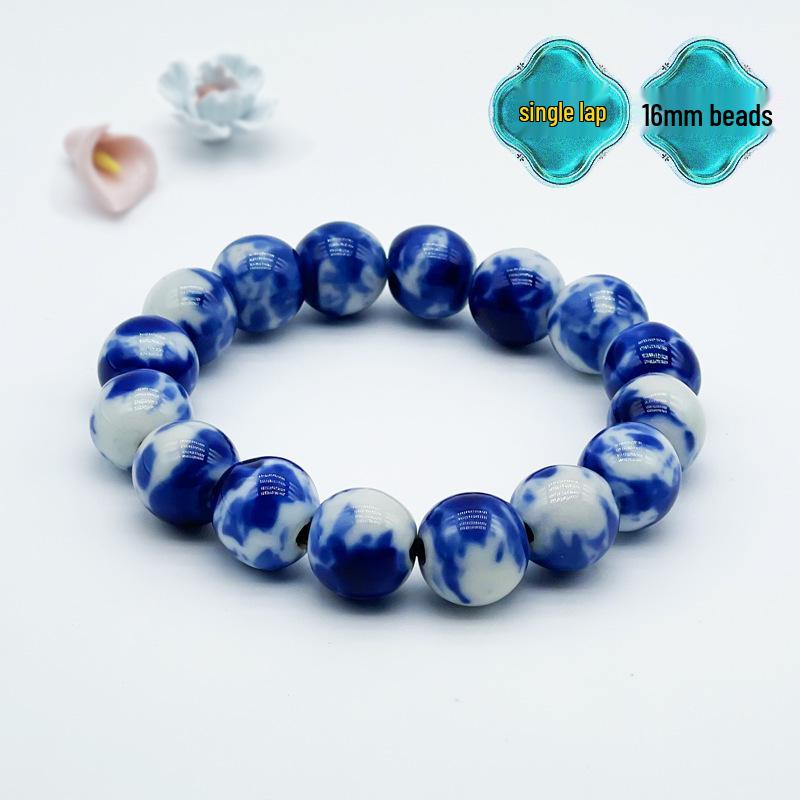 Jingdezhen Ceramic Beaded Bracelet: Unique Unisex Rosary with National Style Antiques and Large Beads - Popular Street Fashion.