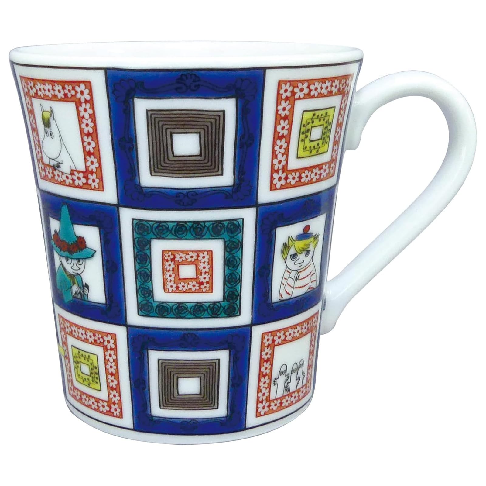 Yamaka Shoten Moomin Kutani Porcelain Mug Ishidatami Pattern Mama Moomin Rose and Friends 300ml Japanese Tableware Women s Gift Birthday Red Blue
