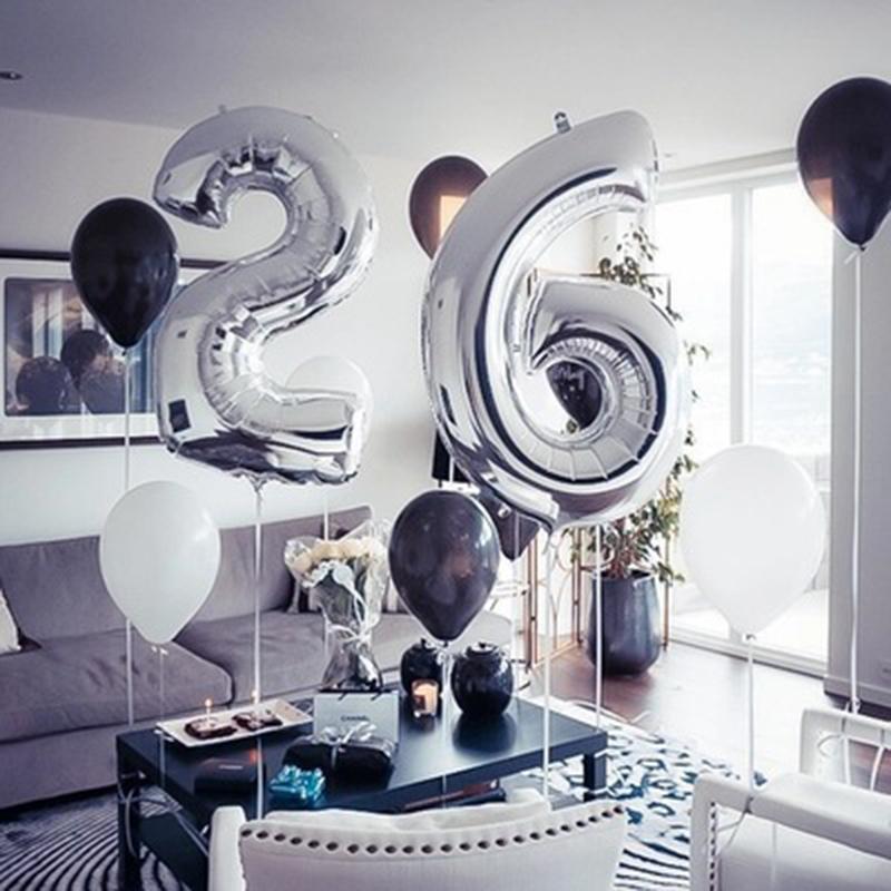 32inch Birthday Foil Number Balloons Big Red Blue Pink Silver Gold Kids Birthday Wedding Baby Shower Party Decor Digital Globos