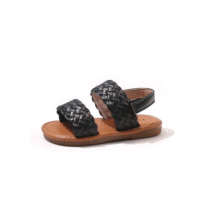 Korean Style Summer Kids Open Toe Woven Beach Sandals For Boys And Girls