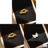 Butterfly Shell Ring With 14k Gold Plating For Elegant Women Accessories