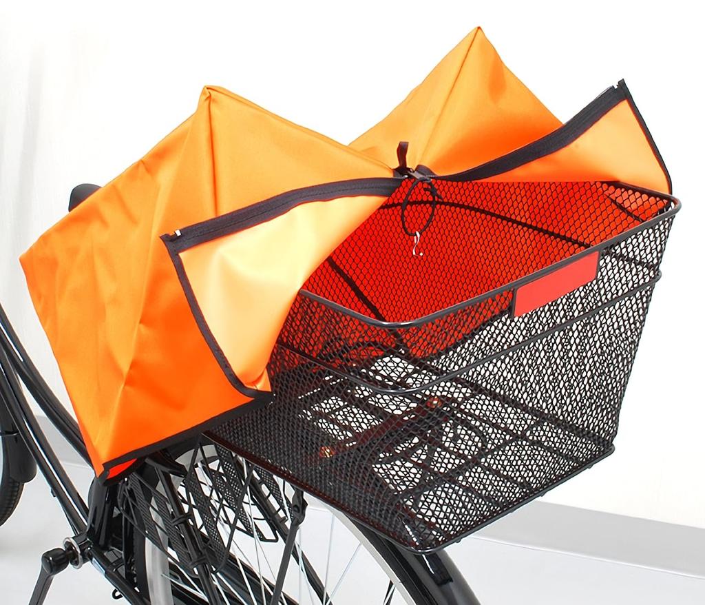 Oka Seisakusho Bicycle Basket Cover, Rear, Black (Fabric, 360mm W X 450mm D X 250mm H)