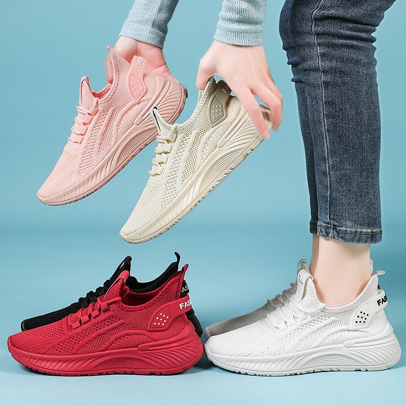 Women's Summer Slip-On White Sport Shoes, Soft Soles, Air Cushion, Non-Tiring Casual Footwear