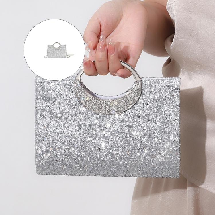 Women's Glitter Top Handle Handbags,Evening Clutches Purse with Chain Shoulder Bag for Party Prom Wedding Cocktail Club