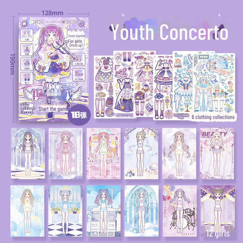 

Книга наклеек с макияжем и нарядами для девочек Xinmo Princess