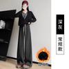 Women S High Waist Loose Wide Leg Thick Fleece Lined Casual Straight Pants
