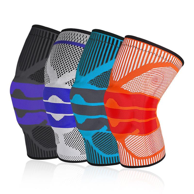 Sports Knee Pads New Silicone Spring Knitted Knee Pads Running Basketball Mountaineering  Sports Protective Gear Mountaineering Protective Gear