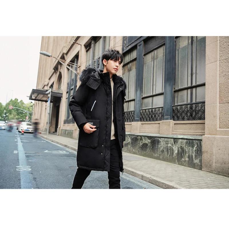 Men's Korean Version Thick Parka Over The Knee Men's Trendy Men's Coat High Quality Design Parkas
