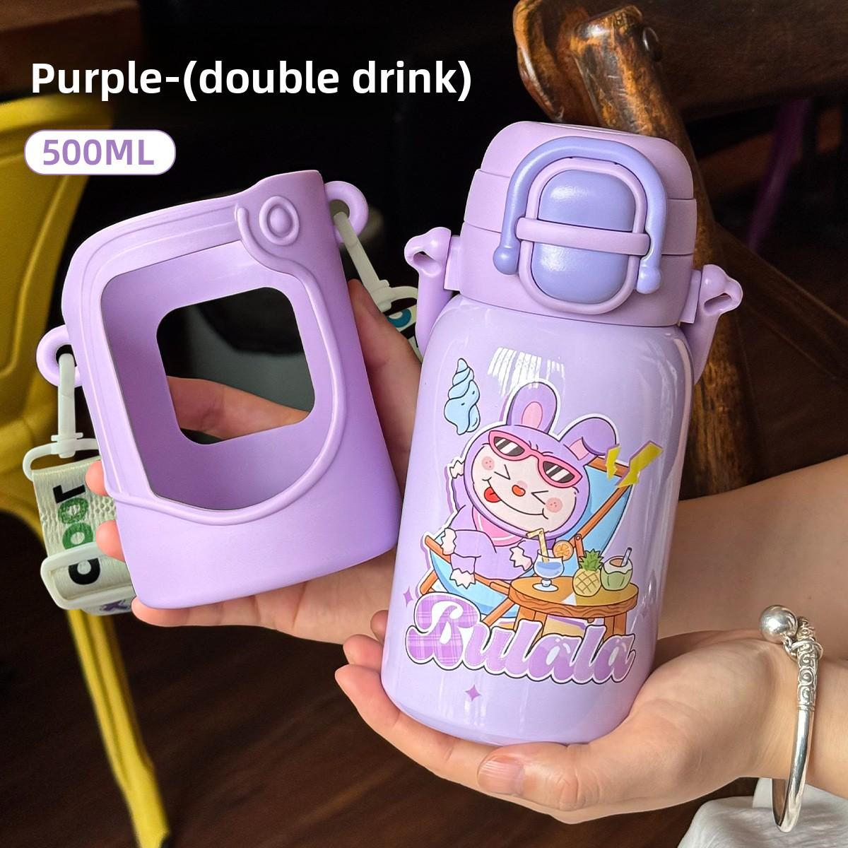 

Children s Thermos Cup Cute Cartoon High-value Student Thermal Insulation Pot 316 Stainless Steel Straw Thermal Insulation Water Cup 500ml