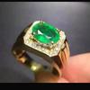 Smaragd Oval Schliff Mit 925 Sterling Silber Vergoldet Ring Für Herren #295 JL375732384909