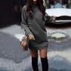Women's Solid Thickened Oversize Long Sweater Dress Disappearing Lower Body