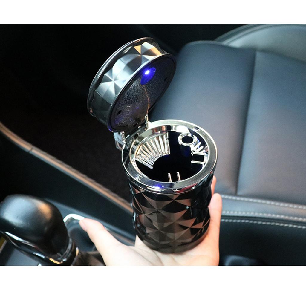 Diamond Cut Car Ashtray Car With Led Light High Temperature Resistant Car Ashtray Car Ashtray