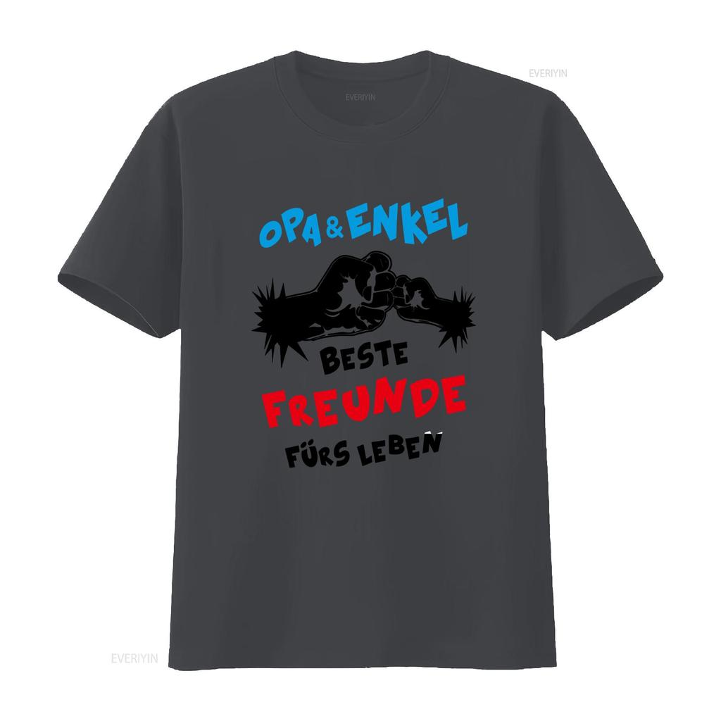 Opa Und Enkel Beste Freunde Fürs Leben Comic Herren T Shirt Unique Design for Grandfather and Grandson Bonding Vintage Washed