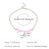 Cute Romantic Pink Bowknot Pearl Beaded Heart Crystal Cross Pendant Necklace for Women Charm Sexy Y2K Collar Jewelry Accessory