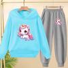 Kids Clothes Cute Unicorn Print Hoodie Sportswear Coat+Pants 2P Boy Girl Toddler 3-12Y Leisure Top Fashion Sunshine Charming Set