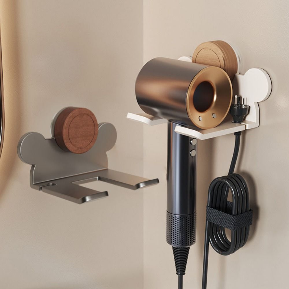 Reusable Hair Dryer Rack Punch Free Bathroom Shelf Practical Suction Cup Hair Dryer Holder  Toilet