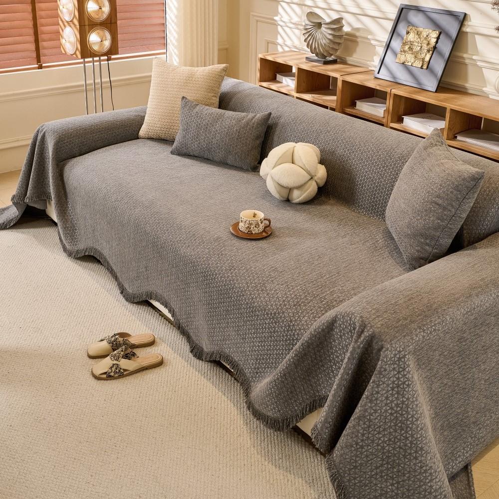 Full Coverage Straight Sofa Cover All-Season Sofa Throw Non-Slip Washable Pet-Friendly Couch Cover Blanket Living Room Mats