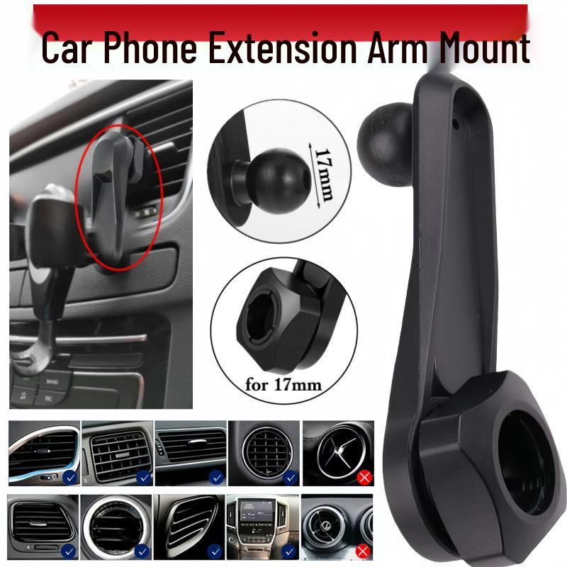 360° Rotating Phone Holder with Clip and Extension Rod for Car Navigation