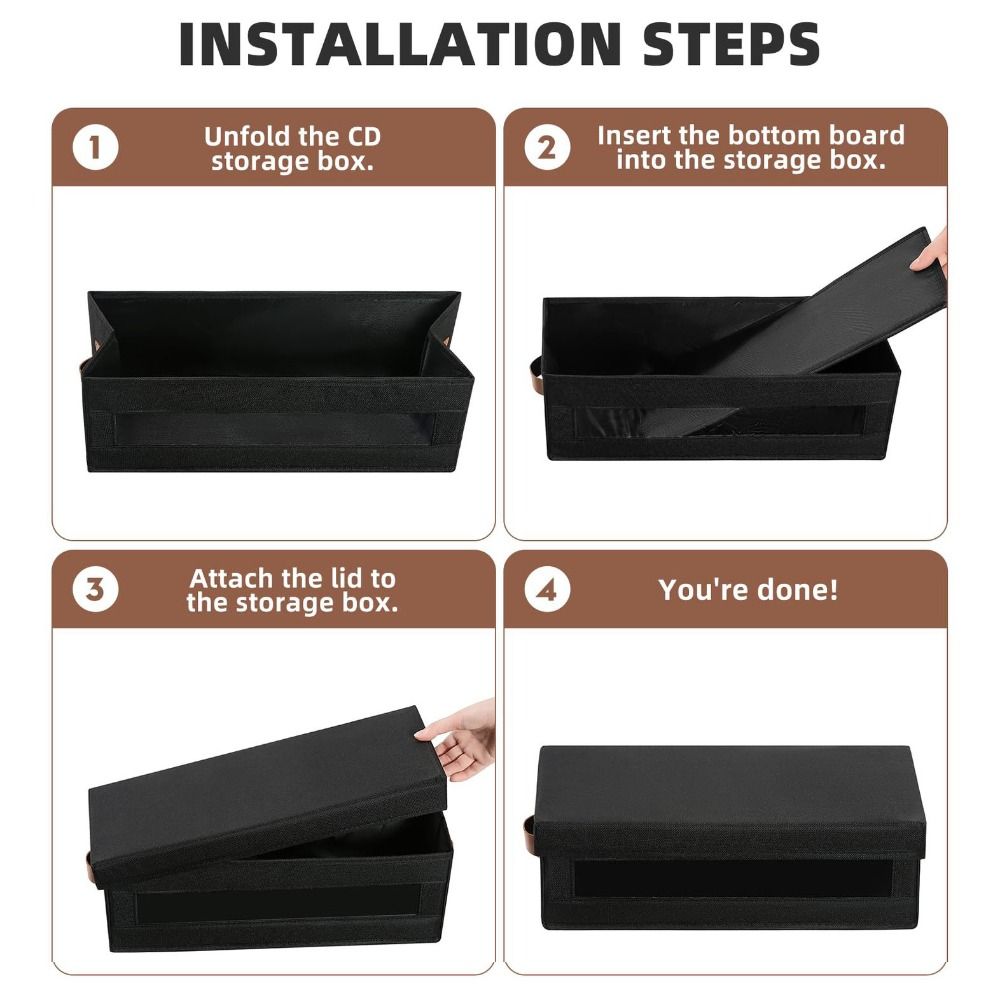 Visible Window Stackable CD Case with Handles CD Holder Premium CD Storage Box  Audio Collection