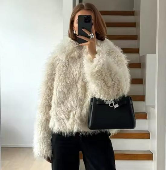 Autumn & Winter European and American Women's Faux Fur Street Fashion Coat