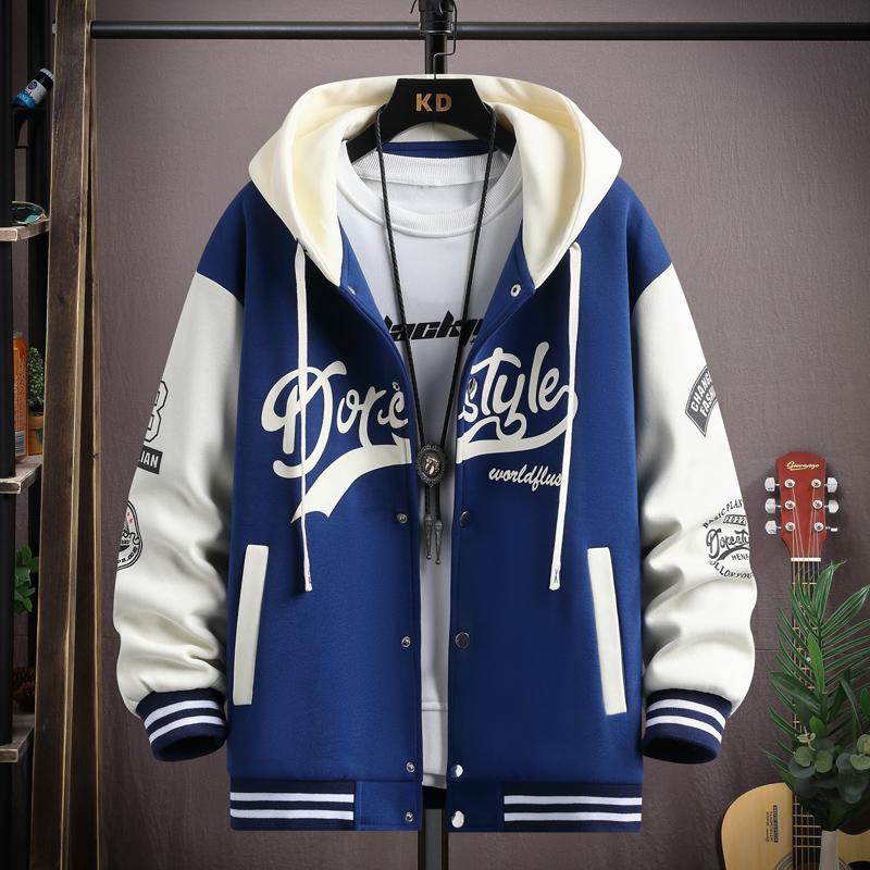 Uniforme de beisebol com capuz unissex jaqueta esportiva leve jaqueta bomber masculina casaco de outono com estampa de letras