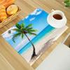Summer Paradise Theme Placemat Immersive Landscape Design Heat Resistant Non-Slip Mat