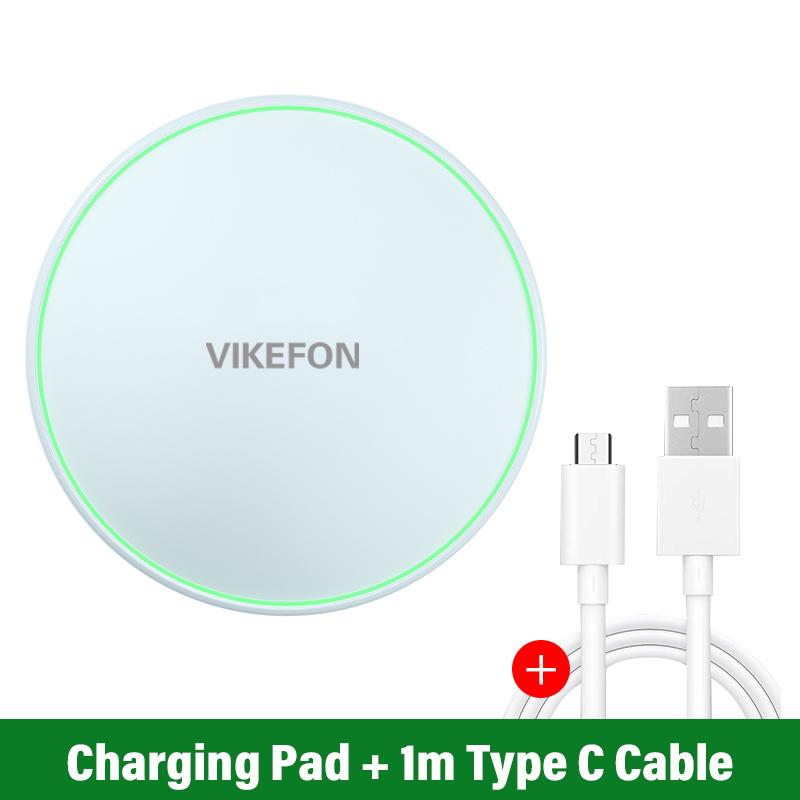 Wireless Charger Pad Stand Desktop Ultra-thin Mobile Phone Fast Charging Dock Station For iPhone 15 14 13 12 Samsung Note Xiaomi