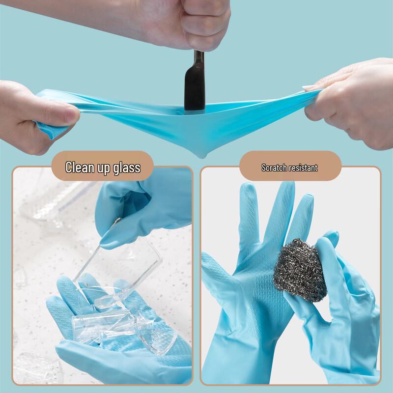 CHAHUA Plush Lined Household Rubber Gloves